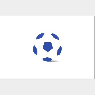 Football image in dazzling blue and white space Posters and Art